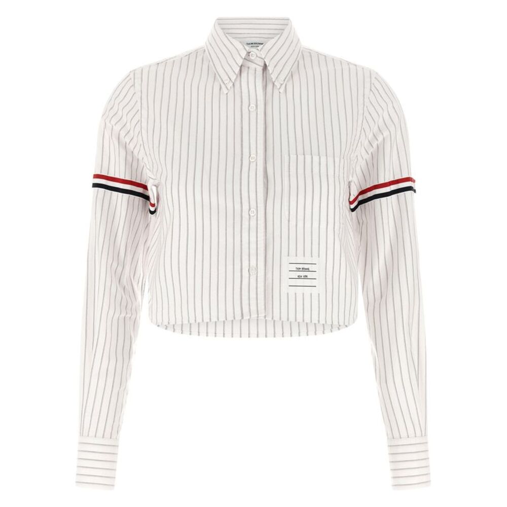 Thom Browne Women '4Bar' Cropped Shirt